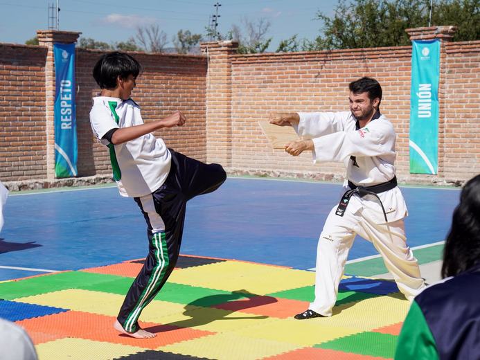 Exhibición de taekwondo